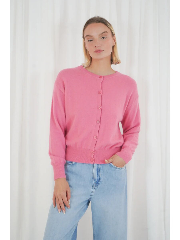 Lila cardigan met knopen Montrose Twns