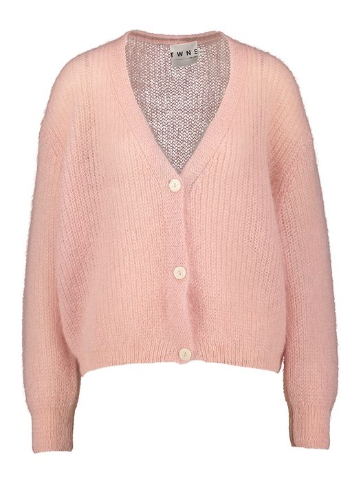 Roze cardigan met parelmoerkleurige knopen Erie Twns