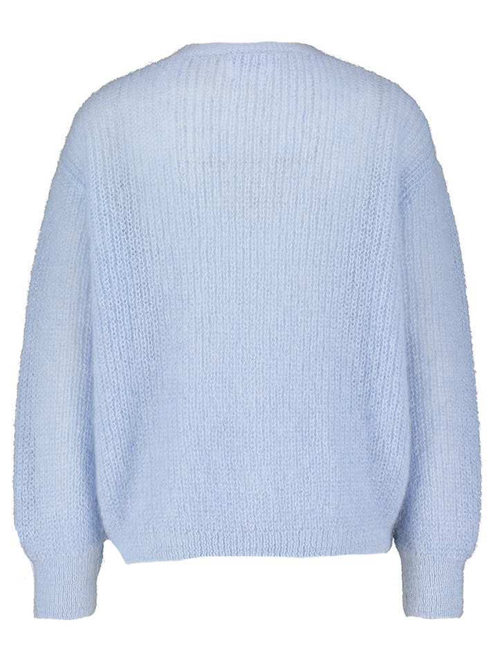 Blauwe gebreide cardigan met parelmoerige knopen Erie Twns