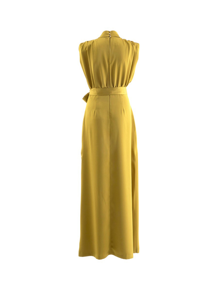 Olijf kleurige maxi-jurk met split Access