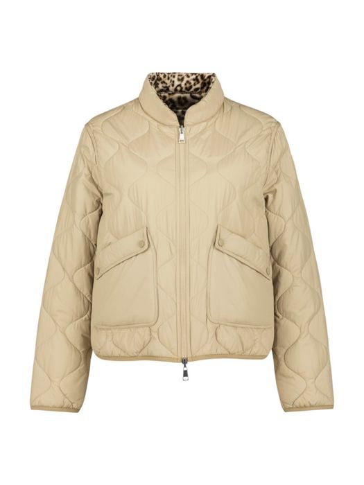 Beige omkeerbare padded jas in dierenprint Gia Milestone