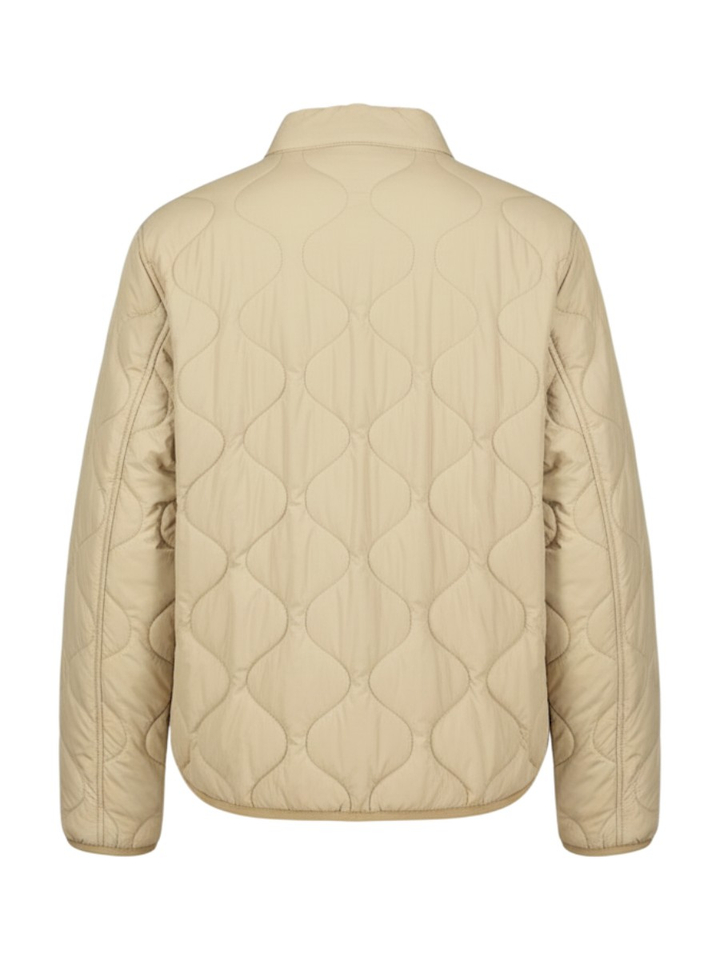 Beige omkeerbare padded jas in dierenprint Gia Milestone 