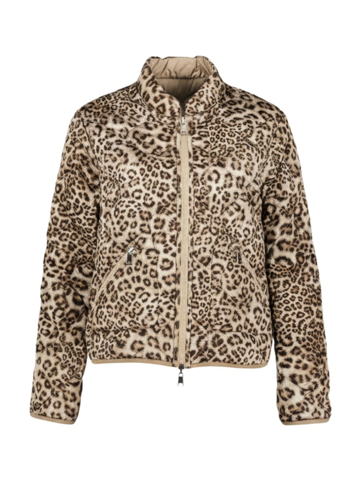 Beige omkeerbare padded jas in dierenprint Gia Milestone 