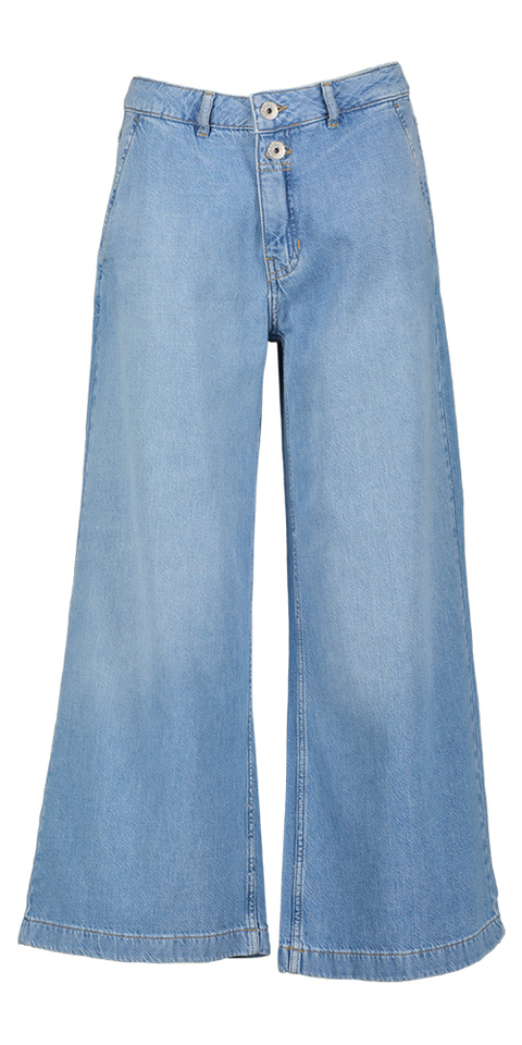 Blauwe cropped wide leg jeans Mara Wide Leg Cropped Rosner
