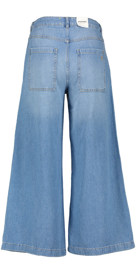 Blauwe cropped wide leg jeans Mara Wide Leg Cropped Rosner