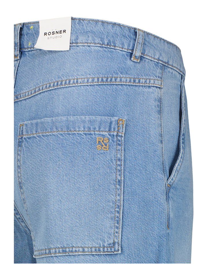 Blauwe cropped wide leg jeans Mara Wide Leg Cropped Rosner