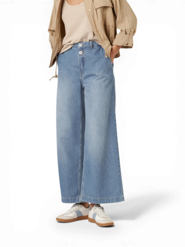 Blauwe cropped wide leg jeans Mara Wide Leg Cropped Rosner
