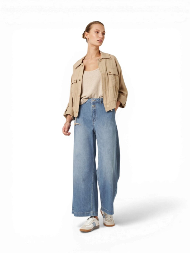 Blauwe cropped wide leg jeans Mara Wide Leg Cropped Rosner