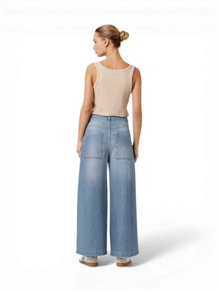 Blauwe cropped wide leg jeans Mara Wide Leg Cropped Rosner