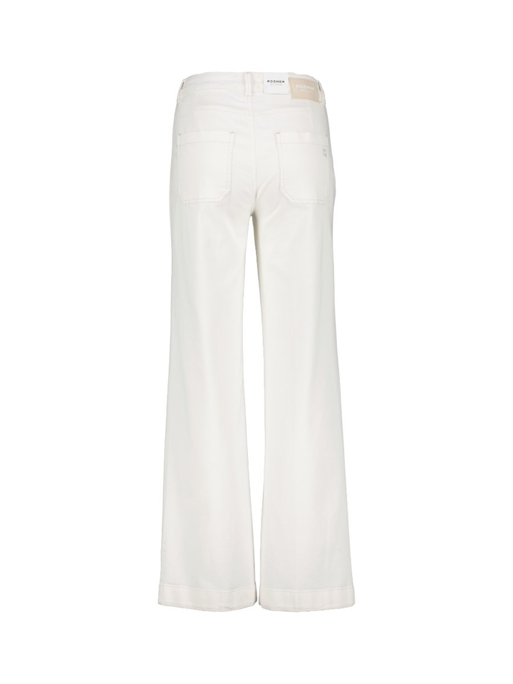 Beige lange geklede broek Audrey Wide Leg Pocket Rosner 