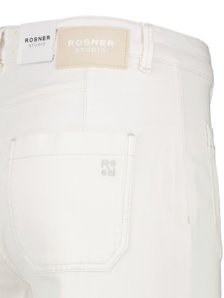 Beige lange geklede broek Audrey Wide Leg Pocket Rosner 