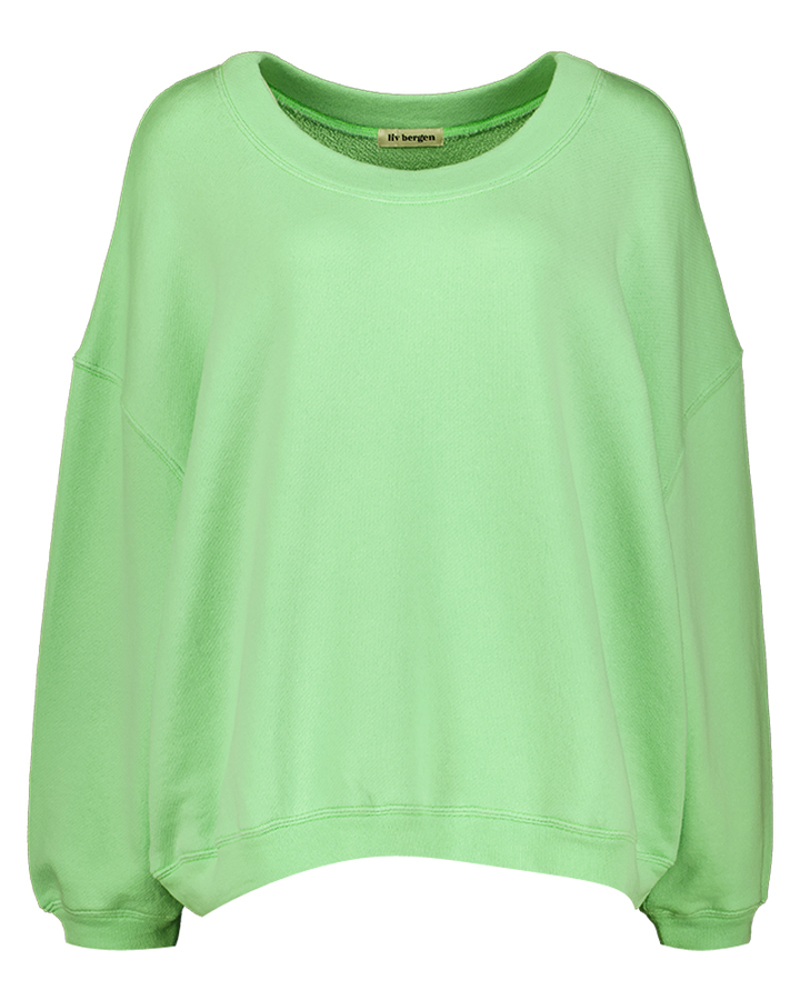 Lichtgroene oversized sweater Sky Square Liv Bergen