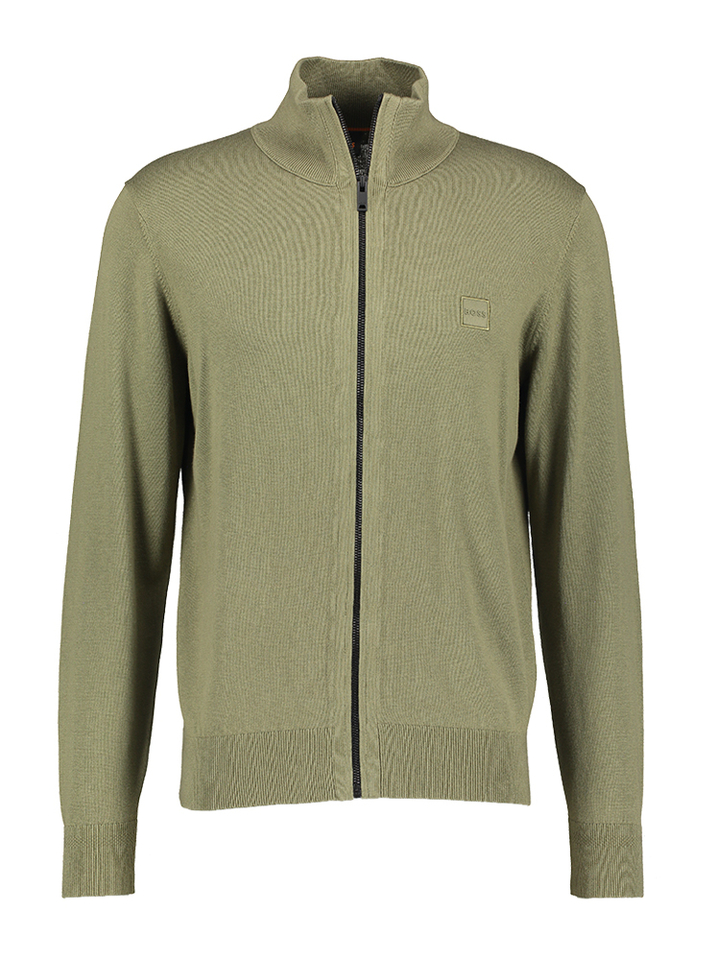 Groene zippertrui Kanozip Boss Orange 