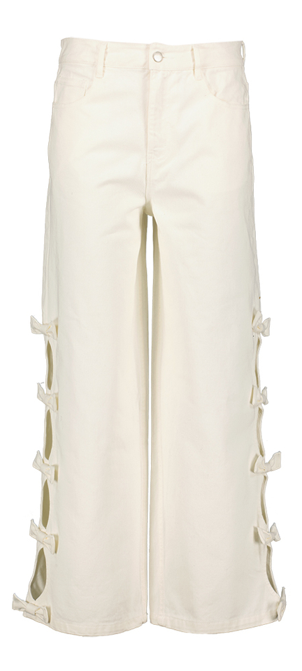 Beige broek met strikdetail The Tiny Big Sister