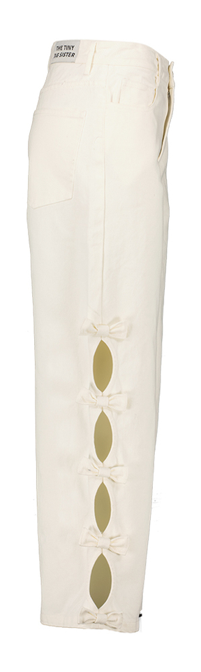 Beige broek met strikdetail The Tiny Big Sister