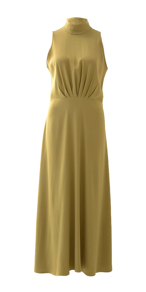 Oker kleurige lange feestelijke jurk Amabel Drykorn 