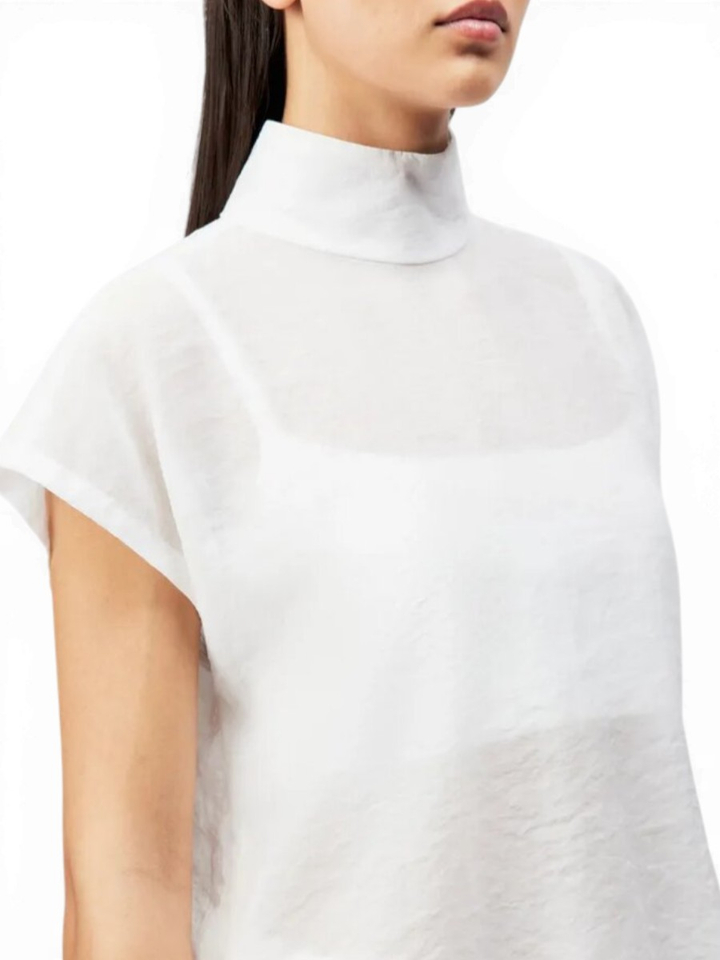 Witte shirtblouse met staande kraag Alaria Drykorn