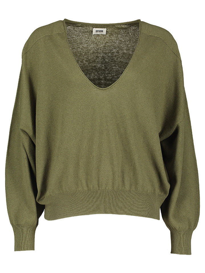 Groene trui v-hals Risory Drykorn