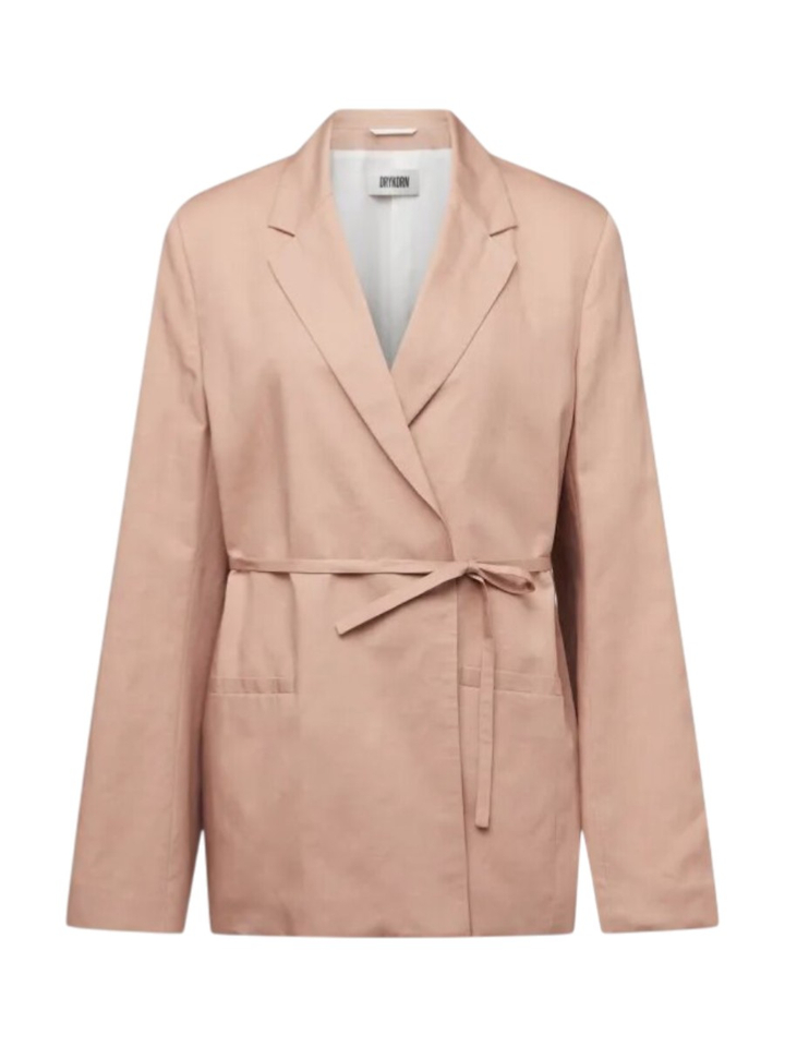 Roze blazer met ceintuur van hennep-lyocellmix Wincham Drykorn 