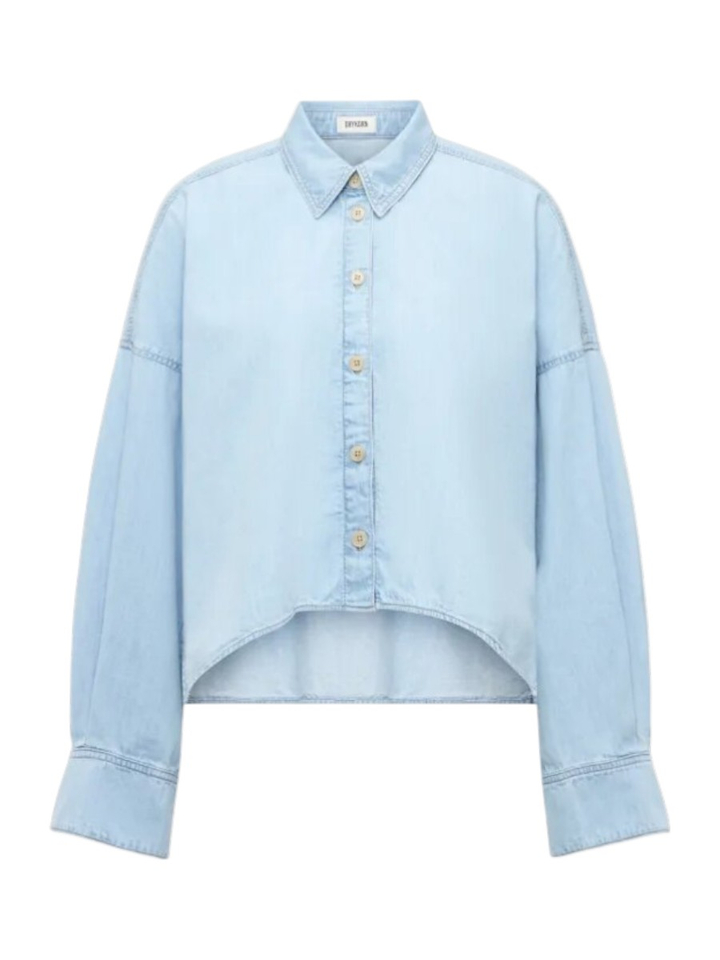 Lichtblauw denim oversized overhemdblouse Oshia Dyrkorn