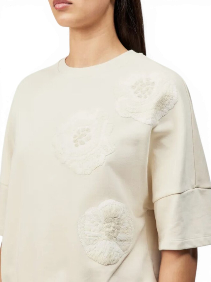 Ecru trui met bloemenprint Minduli Drykorn 