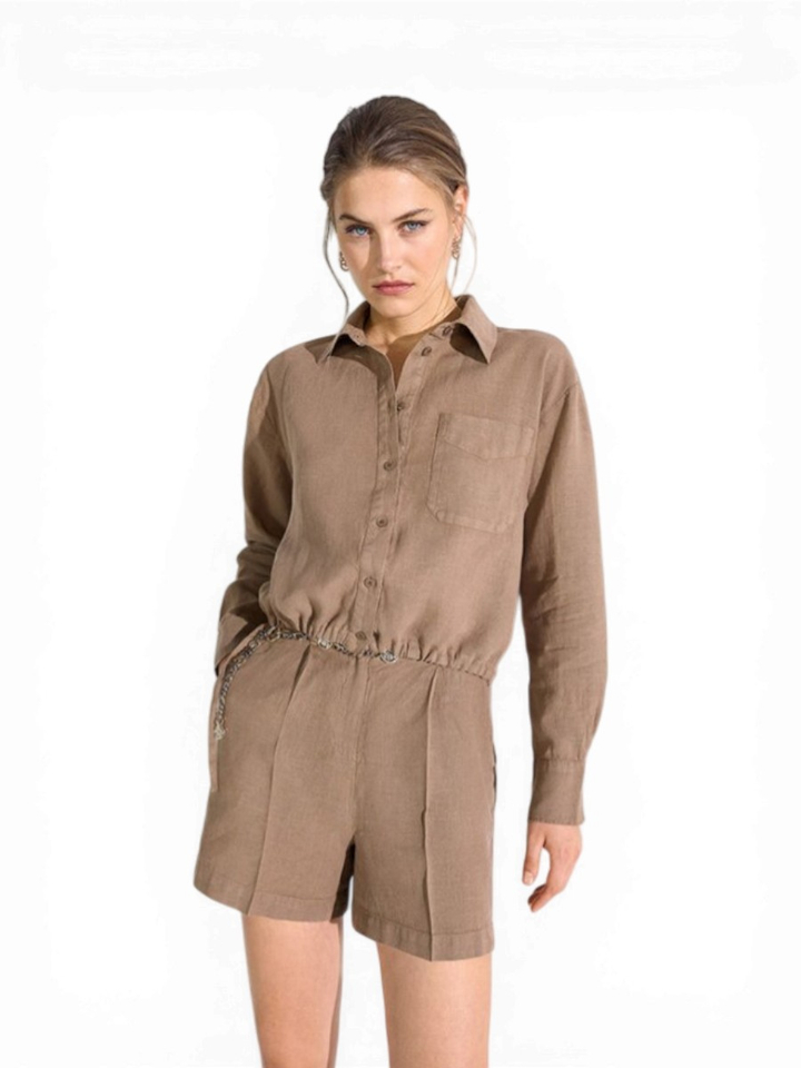 Bruine linnen blouse Riani 