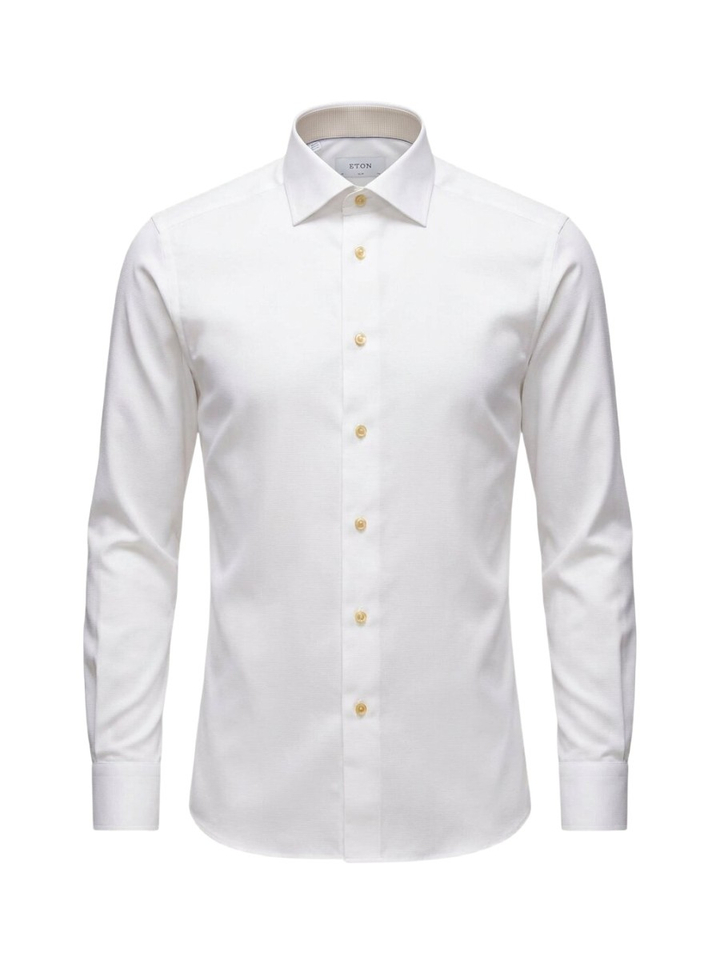 Wit katoenen hemd (slim fit) met lange mouwen Eton 