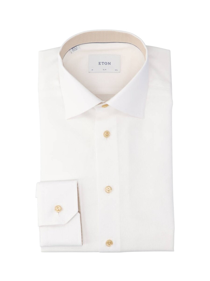 Wit katoenen hemd (slim fit) met lange mouwen Eton 