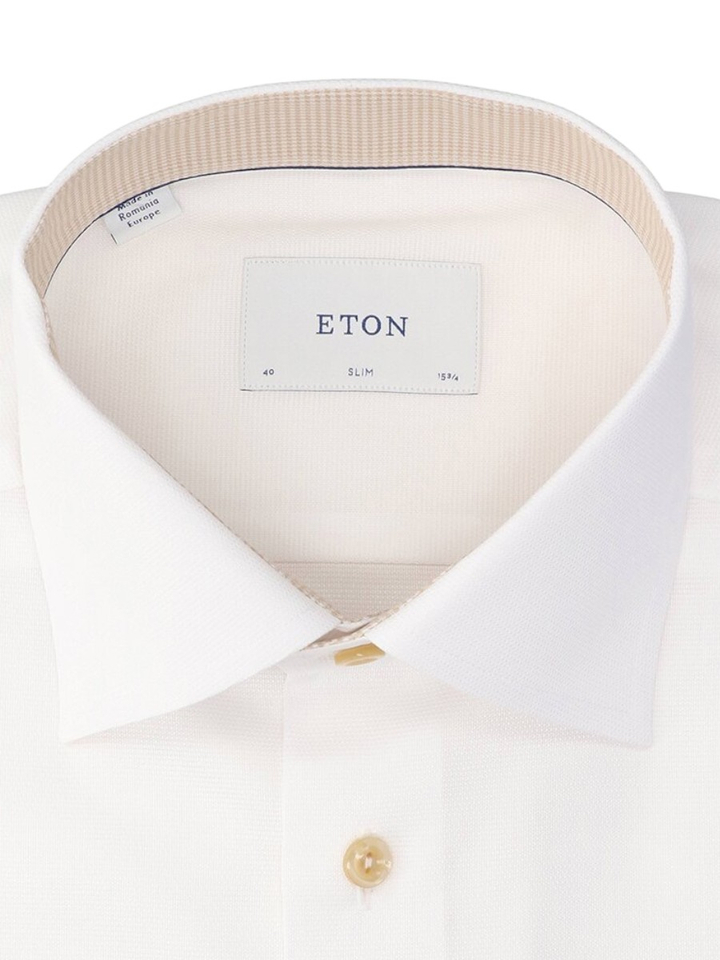 Wit katoenen hemd (slim fit) met lange mouwen Eton 