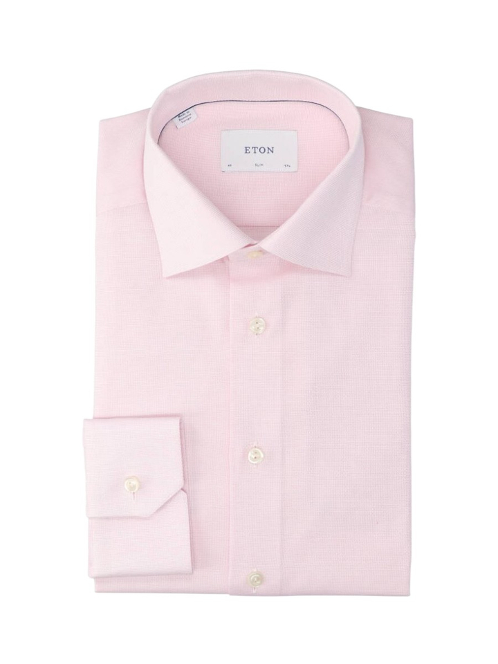 Roos katoenen hemd (slim fit) met details en lange mouwen Eton