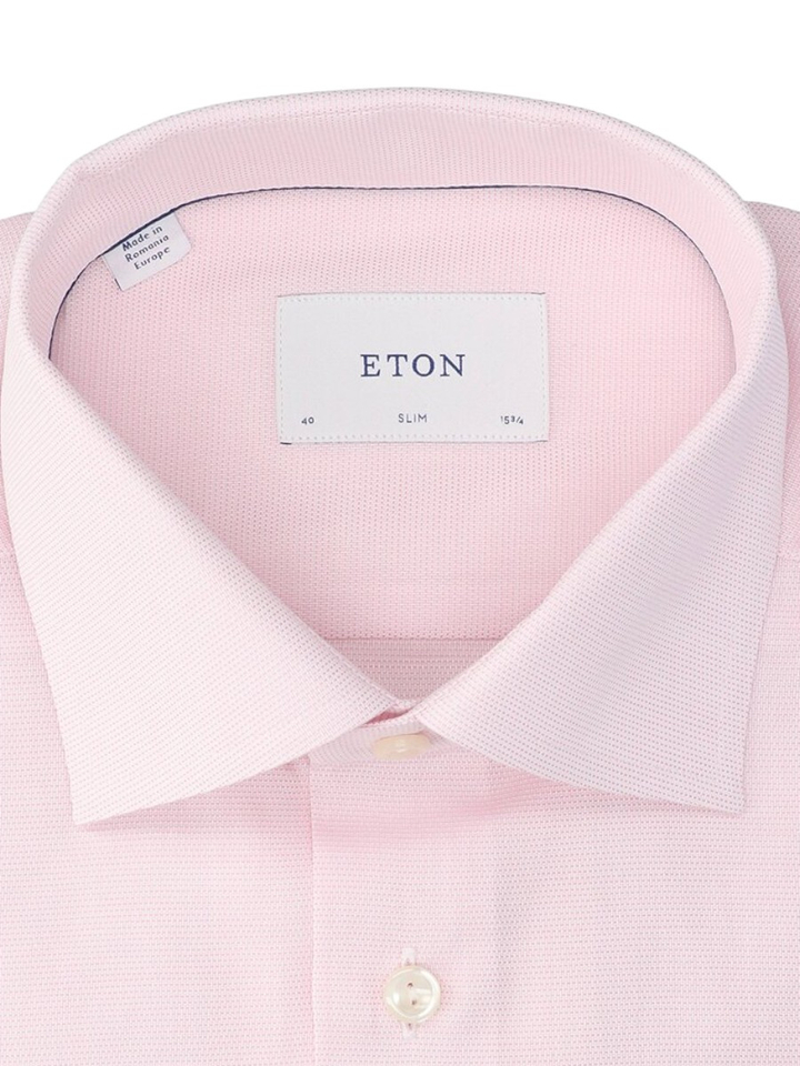 Roos katoenen hemd (slim fit) met details en lange mouwen Eton