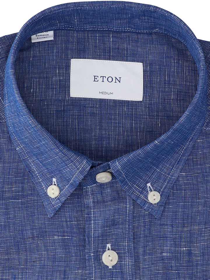 Jeanblauw katoenen hemd (regular fit) met lange mouwen Eton