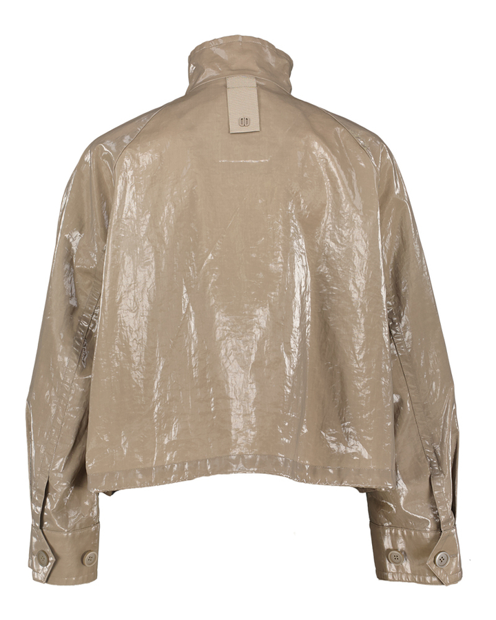 Bruine korte jas met opstaande kraag Alina Maratea Duno 