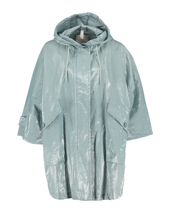 Blauwe oversized tussenjeas met kap Livia Maratea Duno