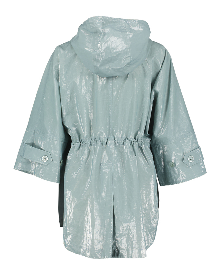 Blauwe oversized tussenjeas met kap Livia Maratea Duno