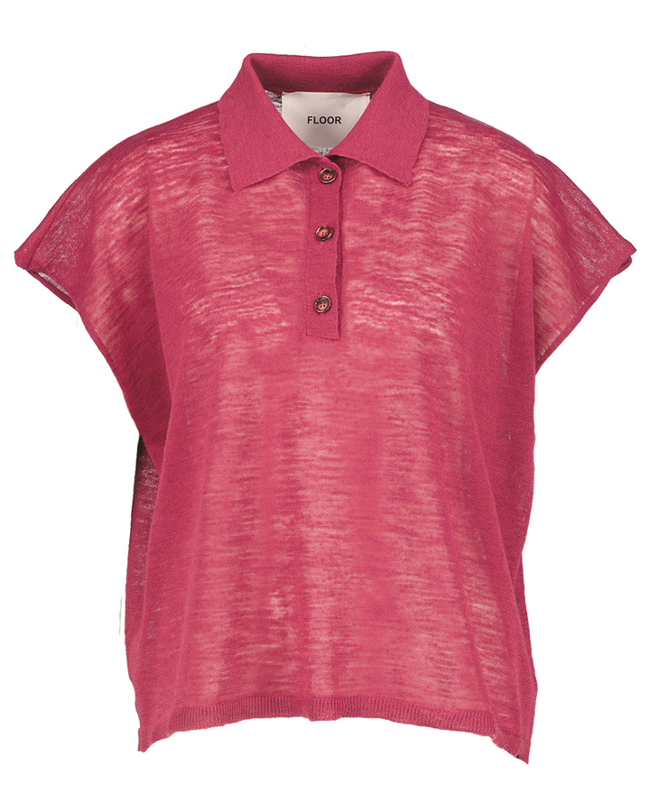 Fushia roze linnen polo Floor