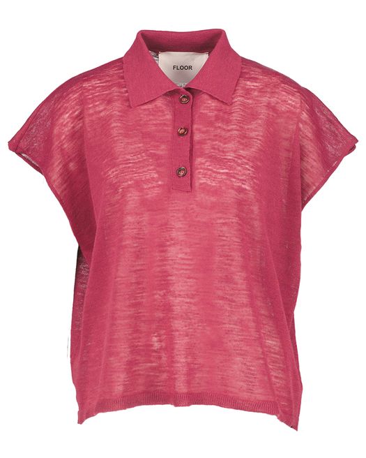 Fushia roze linnen polo Floor