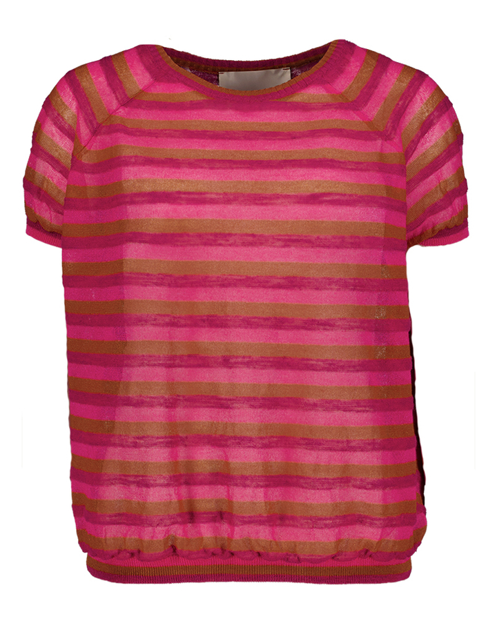 Fushia gestreepte fijne pull Floor