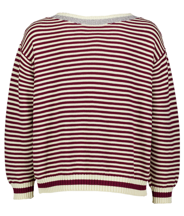 Bordeaux gestreepte pull FLoor 