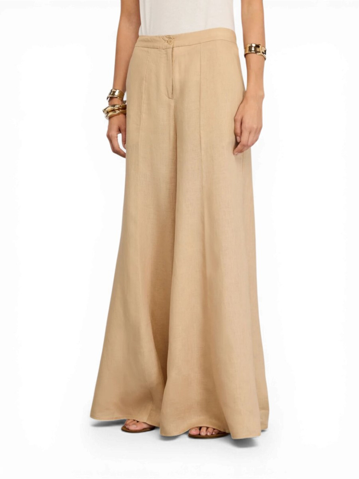 Beige linnen broek Semicouture