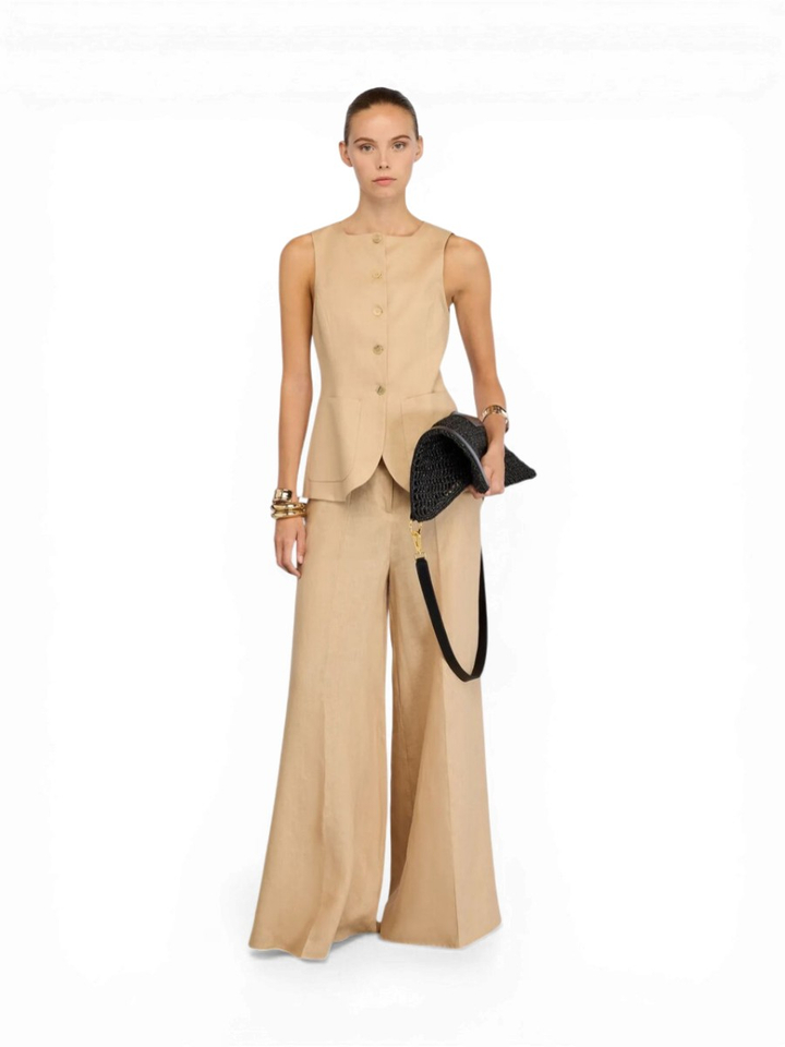 Beige linnen broek Semicouture