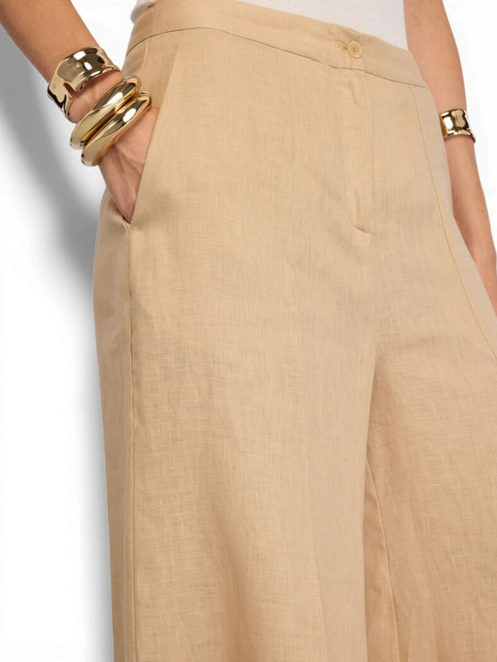 Beige linnen broek Semicouture