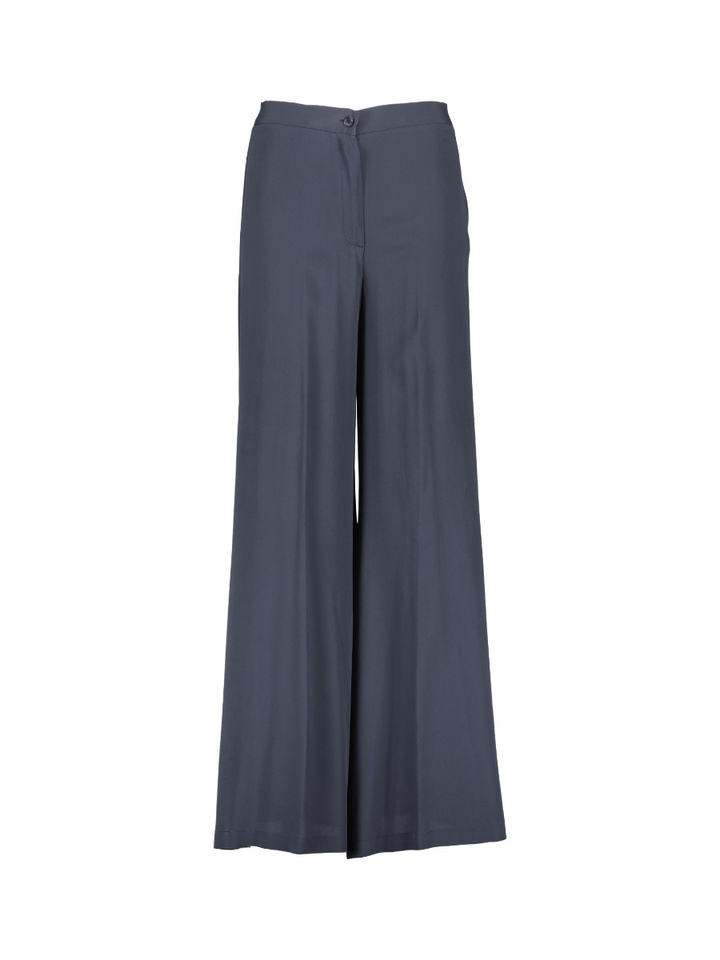 Donkerblauwe soepelvallende broek Semicouture