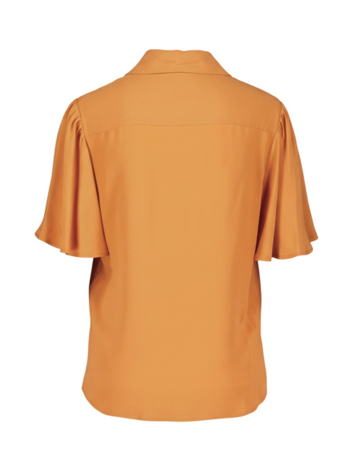 Oranje blouse met korte mouwen Semicouture