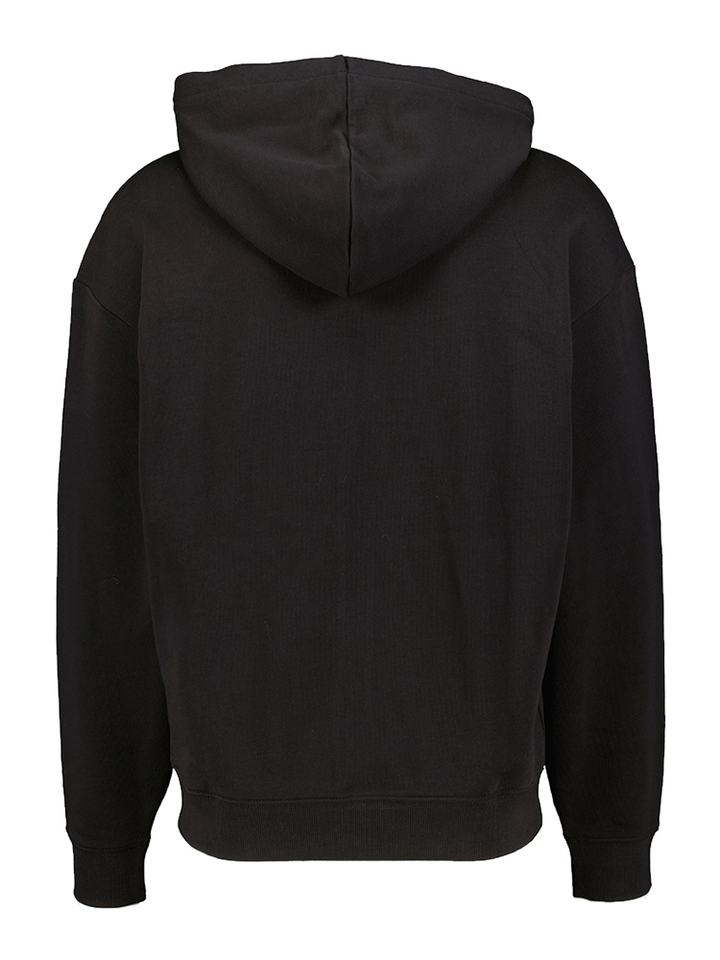 Zwarte katoenen hoodie met zilverkleurige rits Dapozip Hugo Boss