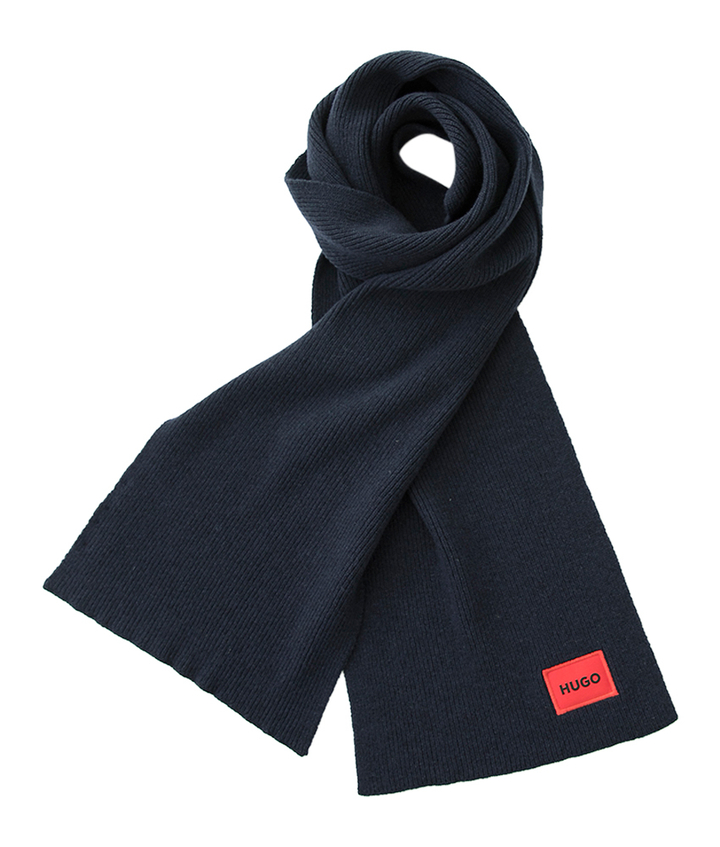 Donkerblauwe wollen sjaal Zaff Hugo Boss