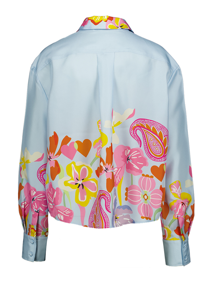 Blauwe bloes met bloemenprint Herzen's