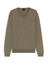 Mokkakleurige wollen pull met V-hals Baram Hugo Boss