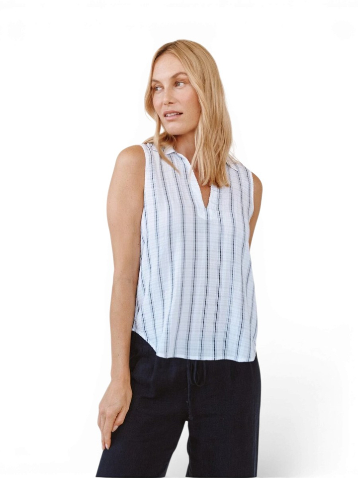 Witte top met zwarte streep Bella Dahl
