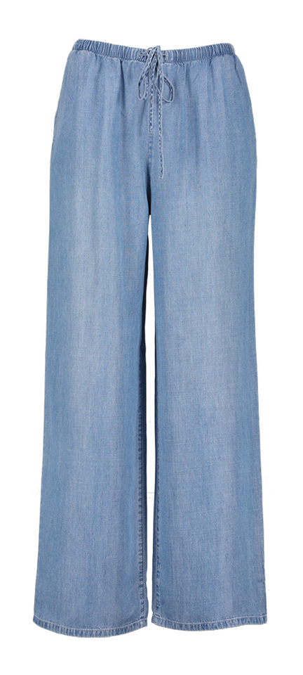 Blauwe losvallende broek in jeanslook Bella Dahl 